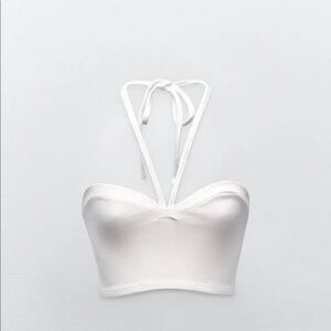 Zara Ribbed White Top